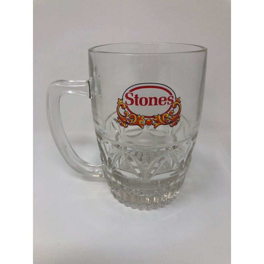 Stones Glass Beer Mug Home Bar Collectible Vintage Registered Design # 953845